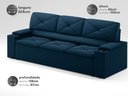 Ver imagem 2 de Sofá com Porta Copos Retrátil e Reclinável Pop 2,05m Velosuede Petroleo - Netsofas