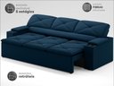 Ver imagem 3 de Sofá com Porta Copos Retrátil e Reclinável Pop 2,05m Velosuede Petroleo - Netsofas