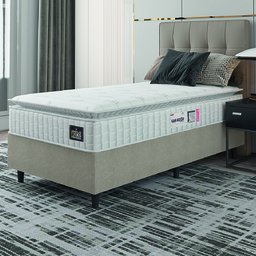 Cama Box Colchão Solteiro Espuma D33 Vangogh Pillow Top 88x188x67cm Hellen - 1