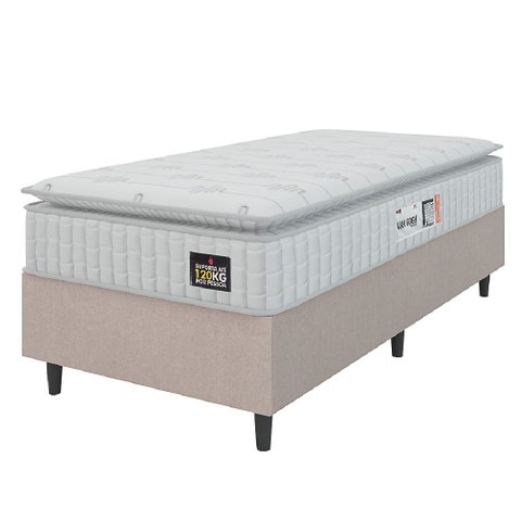 Cama Box Colchão Solteiro Espuma D33 Vangogh Pillow Top 88x188x67cm Hellen