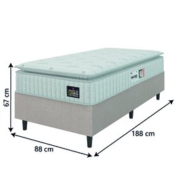 Cama Box Colchão Solteiro Espuma D33 Vangogh Pillow Top 88x188x67cm Hellen - 3