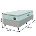 Ver imagem 3 de Cama Box Colchão Solteiro Espuma D33 Vangogh Pillow Top 88x188x67cm Hellen