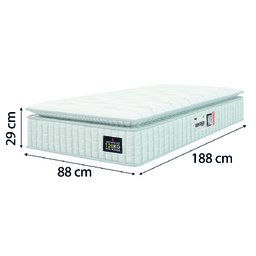 Cama Box Colchão Solteiro Espuma D33 Vangogh Pillow Top 88x188x67cm Hellen - 4