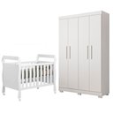 Ver imagem 1 de Berço Americano Soninho com Guarda Roupa Flórida Branco Acetinado - Tigus