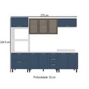Ver imagem 4 de Cozinha Completa Amara 10 Portas 4 Gavetas com Vidro 40250785 Azul/branco - Politorno