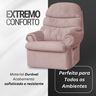 Poltrona do Papai Suede Veludo Rosa para Descanso Conforto Reclinável - 2