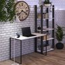 Escrivaninha Aço Slim Estudos Vintage Industrial Preto 120cm ClickForte Mesa Para Escritório Estilo  - 5