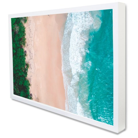 Quadro Decorativo Caixa Beira Mar Tacolado Moldura Caixa 3cm Preta com Vidro 20 X 30cm
