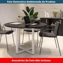 Ver imagem 2 de Mesa de Reunião Redonda P25 Pandin 110 Cm (largura) Tampo Mdp Preto Pé Aço Tubular Branco