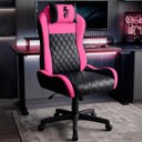 Ver imagem 1 de Cadeira Gamer Speed Ergonômica Reclinável Giratória Escritório Home Office Preto e Rosa