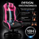 Ver imagem 4 de Cadeira Gamer Speed Ergonômica Reclinável Giratória Escritório Home Office Preto e Rosa