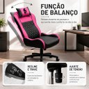 Ver imagem 5 de Cadeira Gamer Speed Ergonômica Reclinável Giratória Escritório Home Office Preto e Rosa