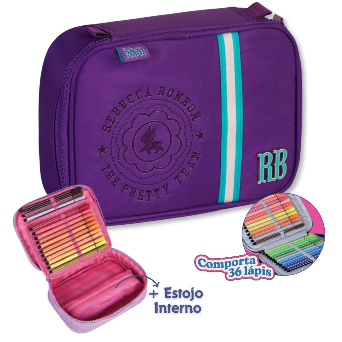 Mochila Rodinhas Rebecca Bonbon com Lancheira Estojo e Garrafa - 4