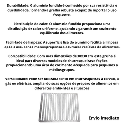 Grelha Aluminio Fundido para Churrasqueiras - 3