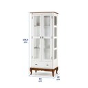 Ver imagem 4 de Cristaleira 2 Portas e Laterais em Vidro 1 Gaveta Pés Luis Xv Madeira - Laca Branca/imbuia