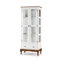 Ver imagem 1 de Cristaleira 2 Portas e Laterais em Vidro 1 Gaveta Pés Luis Xv Madeira - Laca Branca/imbuia