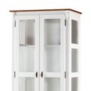 Ver imagem 3 de Cristaleira 2 Portas e Laterais em Vidro 1 Gaveta Pés Luis Xv Madeira - Laca Branca/imbuia