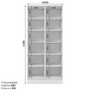 Ver imagem 4 de Cristaleira 2 Portas com Vidro Temperado 100% MDF Americana Branco