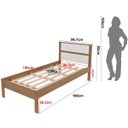 Ver imagem 3 de Cama de Solteiro com Cabeceira Fernanda Amêndoa/Branco