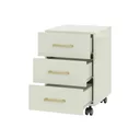 Ver imagem 3 de Gaveteiro Escritório Mdf 3 Gavetas Off White/gold F16