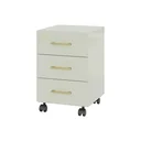 Ver imagem 4 de Gaveteiro Escritório Mdf 3 Gavetas Off White/gold F16