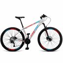 Ver imagem 1 de Bicicleta Aro 29 Cripto 21 Marchas Freio Disco e Suspensão - 21" Branco-azul e Vermelho