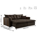 Ver imagem 3 de Sofa Cama e Reclinavel Lisboa 2,60m 05 Lugares Mola Ensacada Txr