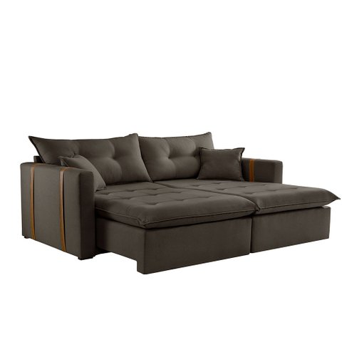 Sofa Cama e Reclinavel Lisboa 2,60m 05 Lugares Mola Ensacada Txr