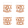 Conjunto de 4 Copos Baixos de Vidro com Sisal 320ml - 8