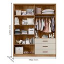 Ver imagem 4 de Jogo de Quarto Infantil Pérola Guarda Roupa e Cômoda Nature/off White - Peternella Móveis