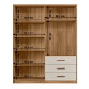 Ver imagem 3 de Jogo de Quarto Infantil Pérola Guarda Roupa e Cômoda Nature/off White - Peternella Móveis