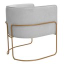 Ver imagem 7 de Kit 02 Poltronas Decorativas Betina Base Aço Ouro Fosco Bouclé Cinza Claro - Nexta Casa