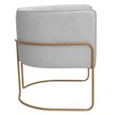 Ver imagem 6 de Kit 02 Poltronas Decorativas Betina Base Aço Ouro Fosco Bouclé Cinza Claro - Nexta Casa