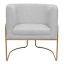 Ver imagem 5 de Kit 02 Poltronas Decorativas Betina Base Aço Ouro Fosco Bouclé Cinza Claro - Nexta Casa