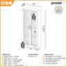 Estante Decorativa para Livros 77cm 2 Portas de Vidro e Gaveta 100% Mdf C58 Pradel Móveis-freijó - 3