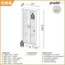 Ver imagem 3 de Estante Decorativa para Livros 77cm 2 Portas de Vidro e Gaveta 100% Mdf C58 Pradel Móveis-freijó