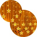 Ver imagem 2 de Cascata Pisca Estrelas 405 Leds Amarelo Fio Branco 10m 220v