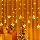 Ver imagem 3 de Cascata Pisca Estrelas 405 Leds Amarelo Fio Branco 10m 220v
