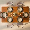 Ver imagem 2 de Conjunto de Jantar Mesa Tali 180cm e 6 Cadeiras Ema CabeCasa MadeiraOriginals Marrom/Prata