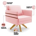 Ver imagem 4 de Kit 01 Namoradeira 02 Lugares e 01 Poltrona Mari Suede Rosa Bebê Base de Madeira Ma30 - D'Rossi