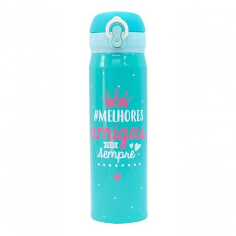 Garrafa Térmica Verde Melhores Amigas para Sempre 400ml