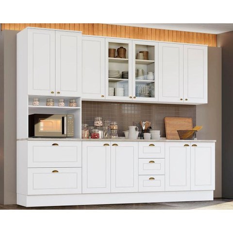 Cozinha Modulada Henn Americana Henn 7 Peças C5p45 Branco