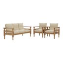 Ver imagem 2 de Jogo Sofá Madeira Maciça 3 Lugares e 2 Poltronas Liz Multimóveis Cr7001.t62 Imbuia/bege