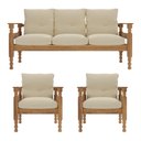 Ver imagem 5 de Jogo Sofá Madeira Maciça 3 Lugares e 2 Poltronas Liz Multimóveis Cr7001.t62 Imbuia/bege