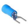 200un Terminal Forquilha Garfo Pré Isolado Azul 1,5 - 2,5mm - 5