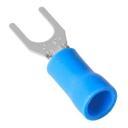 200un Terminal Forquilha Garfo Pré Isolado Azul 1,5 - 2,5mm - 1