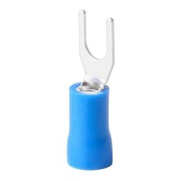 200un Terminal Forquilha Garfo Pré Isolado Azul 1,5 - 2,5mm - 6