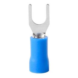 200un Terminal Forquilha Garfo Pré Isolado Azul 1,5 - 2,5mm - 4