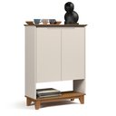 Ver imagem 1 de Aparador 2 Portas Sapateira de Entrada Hall Flow:offwhite/freijó