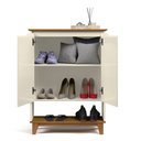 Ver imagem 2 de Aparador 2 Portas Sapateira de Entrada Hall Flow:offwhite/freijó